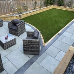 Kota Blue Riven Indian Limestone Paving Slab Patio Pack