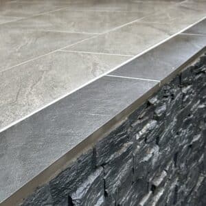 Outdoor Porcelain Tiles Edging - Anthracite Black