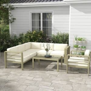 6 Seater Aluminium Garden Furniture Set - Gold