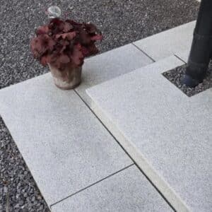 Silver Grey Flamed Textured Granite Paving Slabs