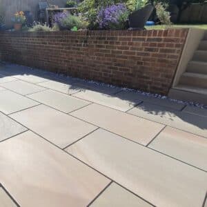 Raj Green Smooth & Sawn Indian Sandstone Paving Slabs - 20mm Thick