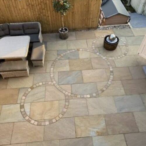 Rippon Buff Riven Indian Sandstone Paving Slabs - 22mm Thick - Port Stone