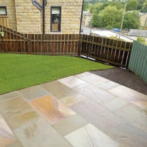 Rippon Buff Riven Indian Sandstone Paving Slabs - 22mm Thick